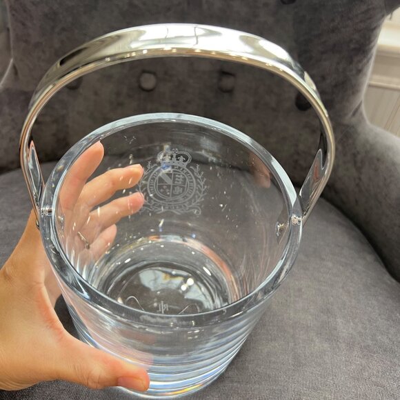 Ralph Lauren Crystal Metal Handle Ice Bucket - Picture 5 of 7